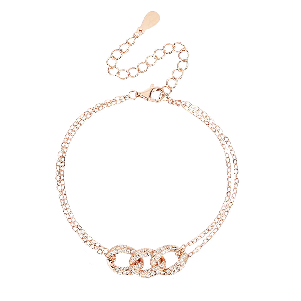 GILAD – Silver 925, Rose Gold Plated Bracelet, Zirconia