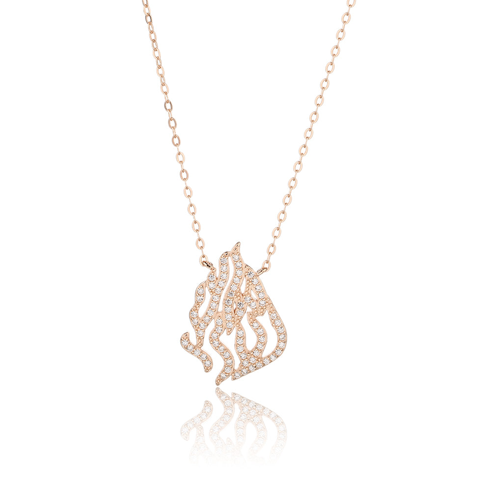 AVNER – Necklace – Italian 925 Silver Coated in Rose Gold & Zirconia