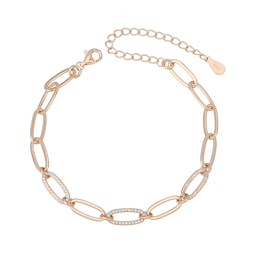 LIOR – Silver 925, Rose Gold Plated Link Bracelet