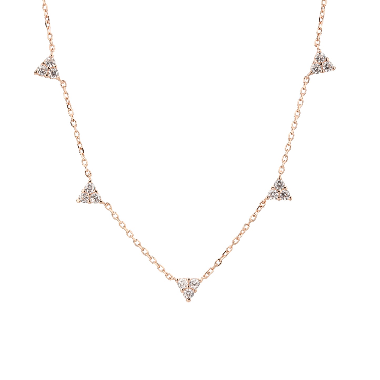 MAAYAN – Necklace – 925 Silver Coated in Rose Gold & Zirconia