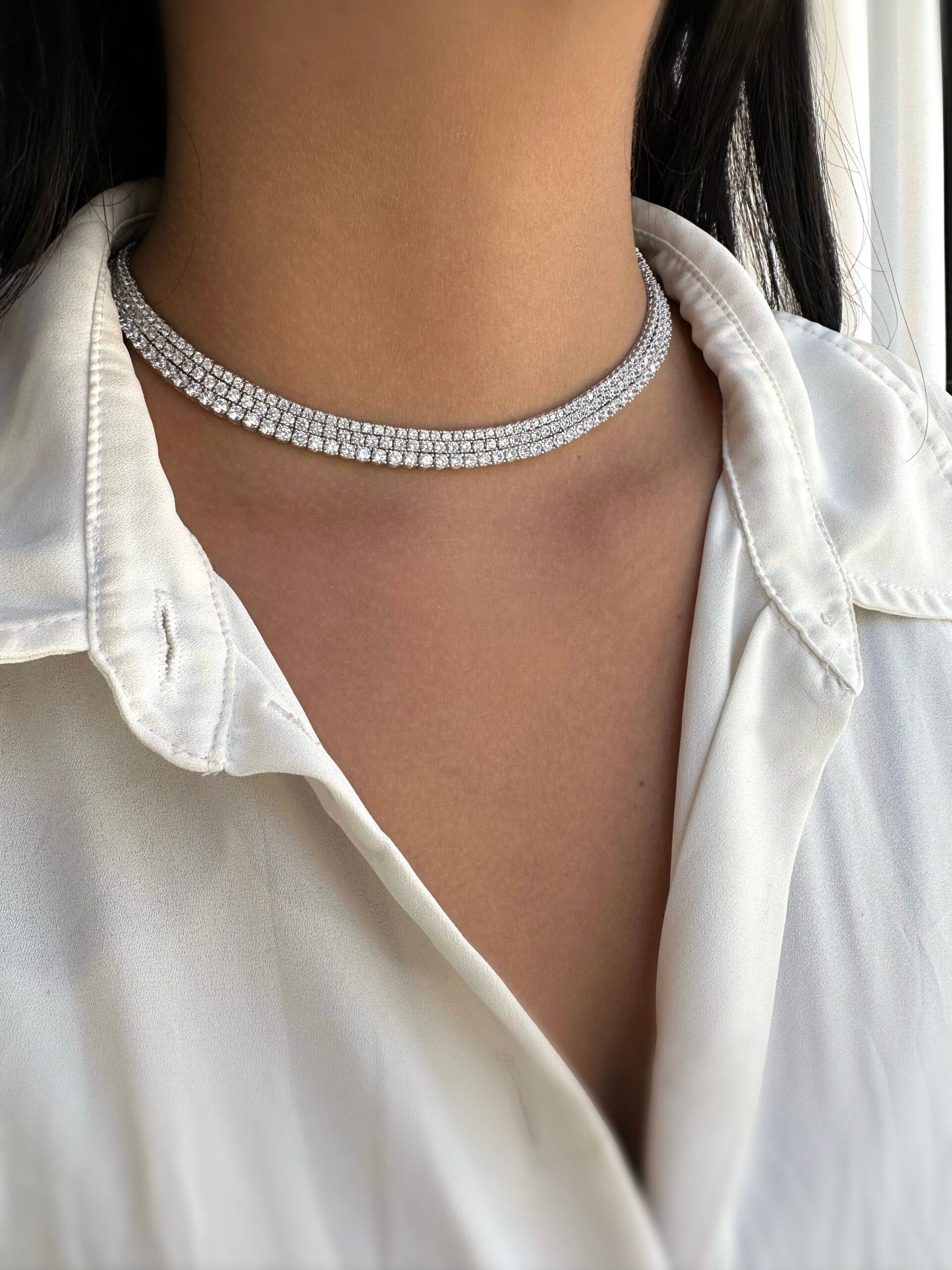 ATLAS Tennis Necklace – 925 Italian Silver