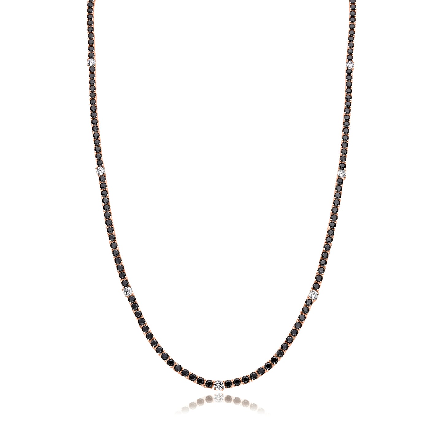 LUCAS – Necklace – Italian 925 Silver Coated in Rose Gold & Zirconia