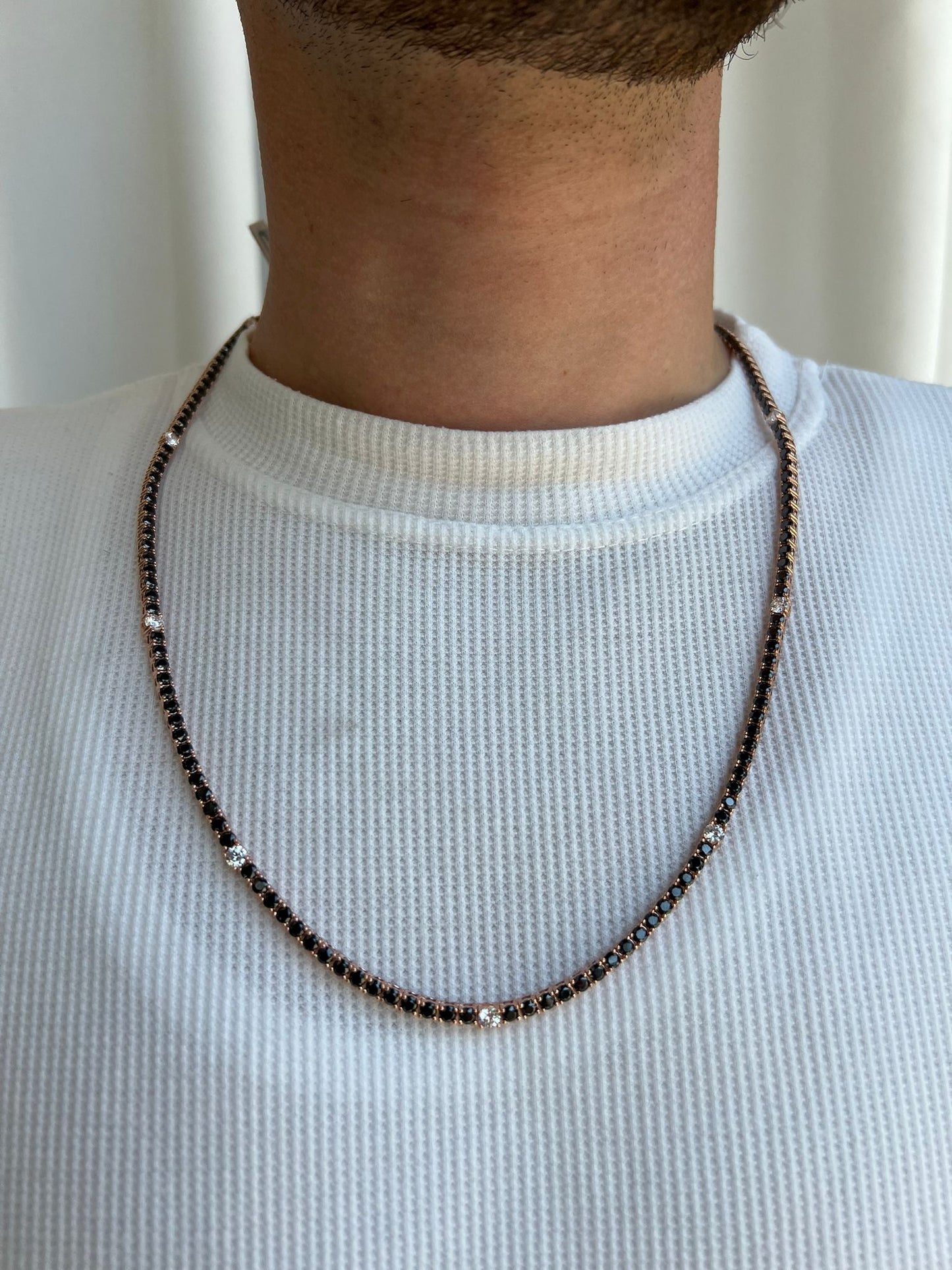 LUCAS – Necklace – Italian 925 Silver Coated in Rose Gold & Zirconia