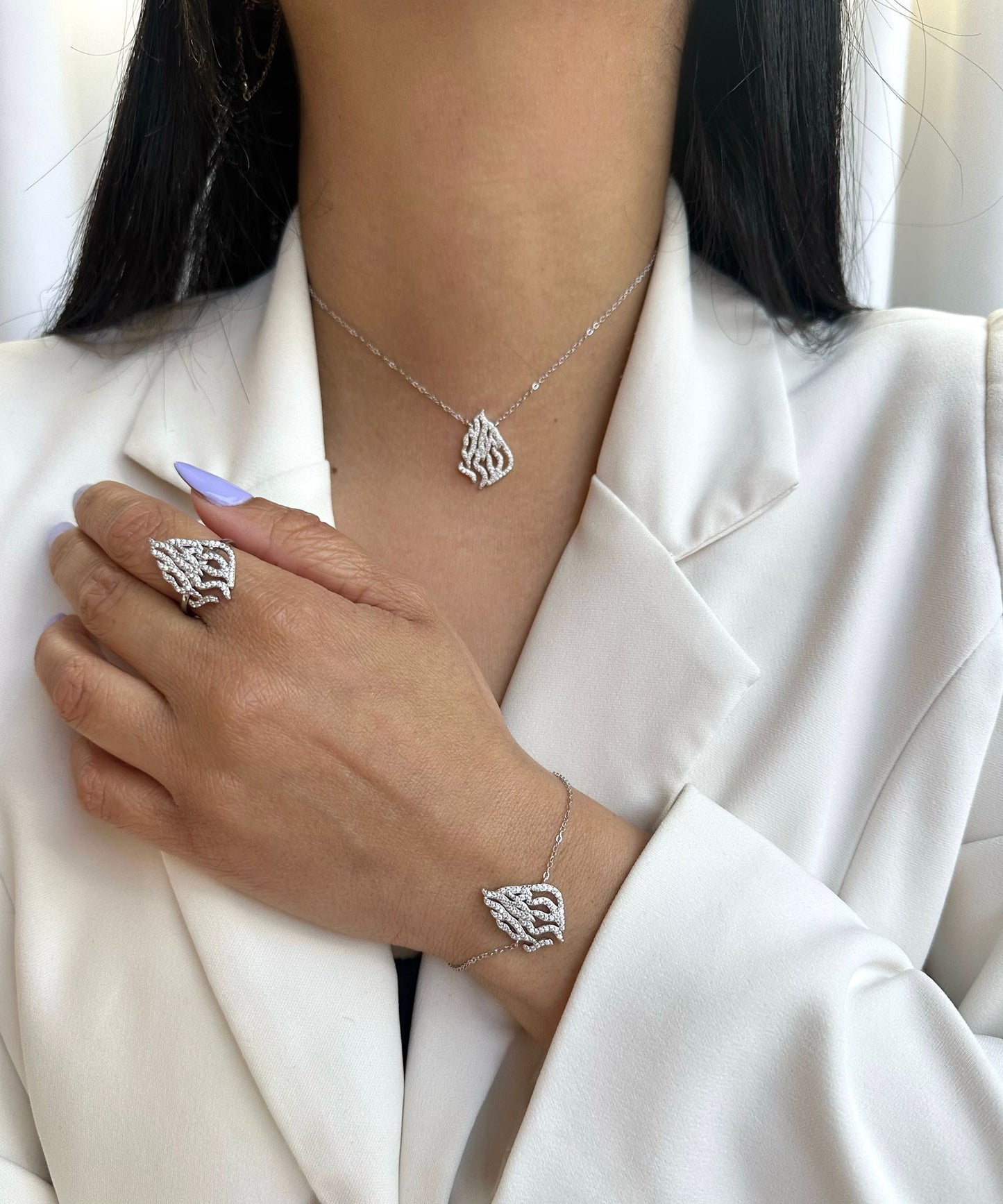 NOACH – Necklace – Italian 925 Silver Coated in Rose Gold & Zirconia