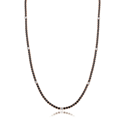 LUCAS – Necklace – Italian 925 Silver Coated in Rose Gold & Zirconia