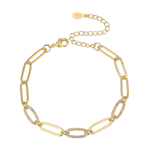 GAD – Brass, 14K Gold Plated, Zirconia