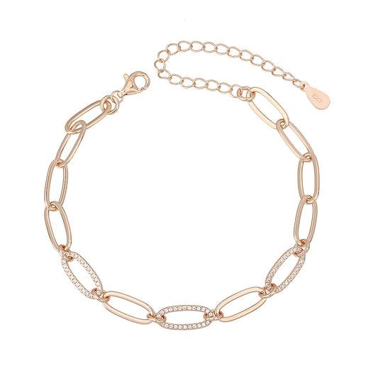 LIOR – Silver 925, Rose Gold Plated Link Bracelet