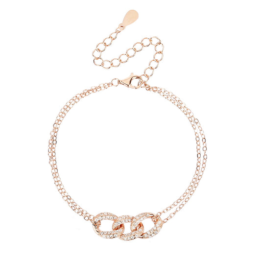 GILAD – Silver 925, Rose Gold Plated Bracelet, Zirconia