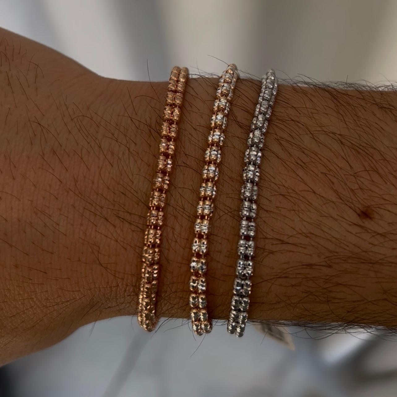 ARIEL – Silver 925 Ice Bracelet (3 Rows, Laser‑Cut)