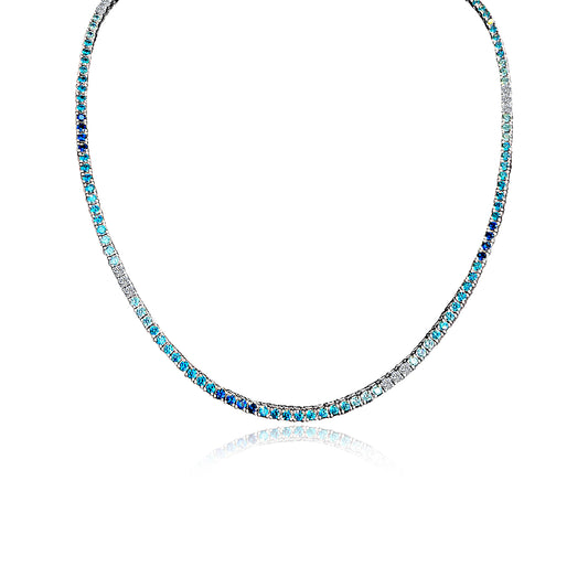 ZION – Necklace – Italian 925 Silver & Colored Zirconia